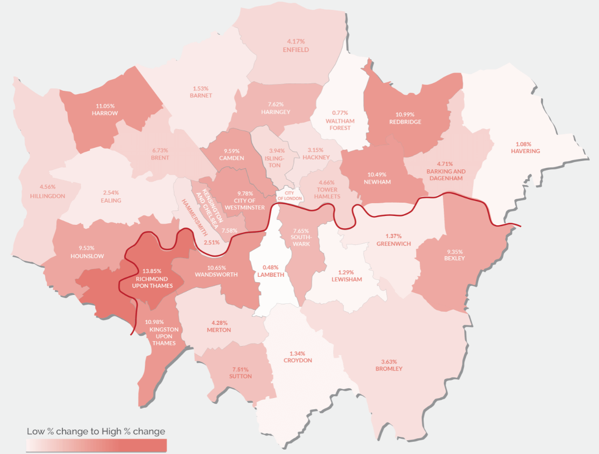 London Borough Crime Map Showing Increase in Violence  