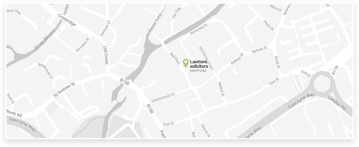 East Herts Criminal Solicitors Location Map