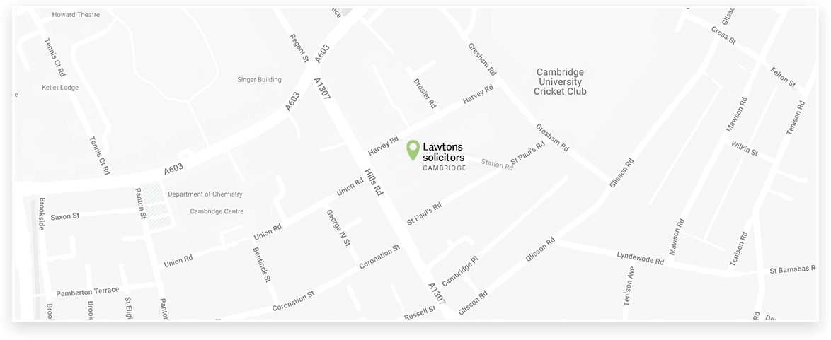 Criminal Defence Solicitors & Lawyers in Cambridge Location Map